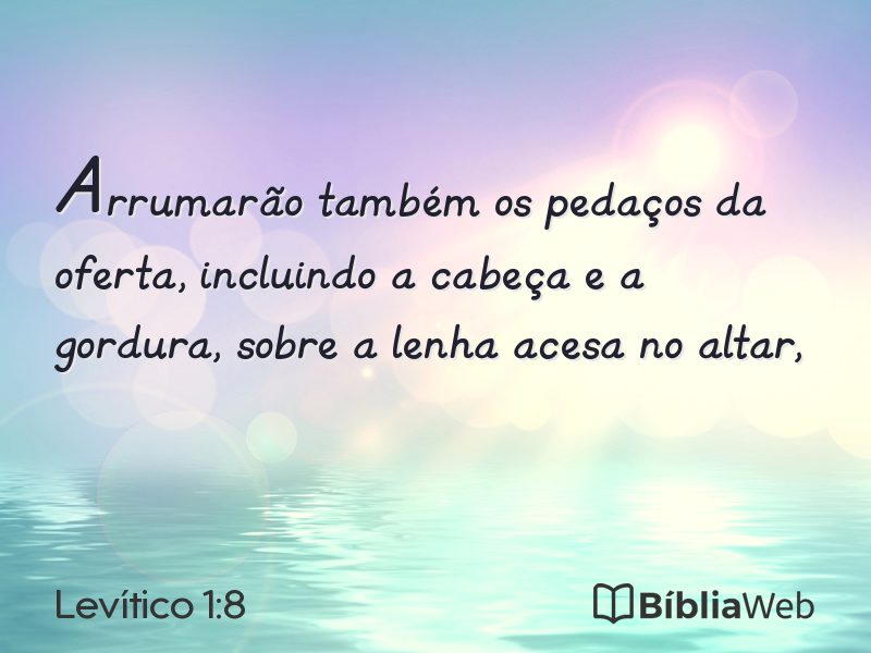 Levítico 1:8 em imagem para compartilhar