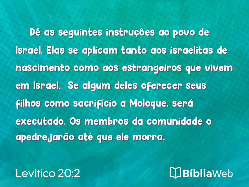 Levítico 20:2 em imagem para compartilhar