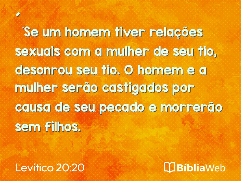 Levítico 20:20 em imagem para compartilhar