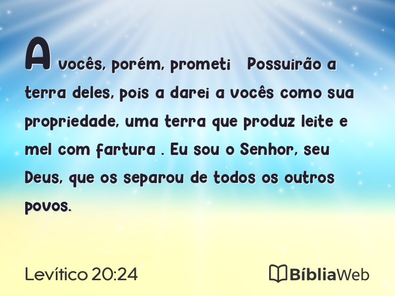 Levítico 20:24 em imagem para compartilhar