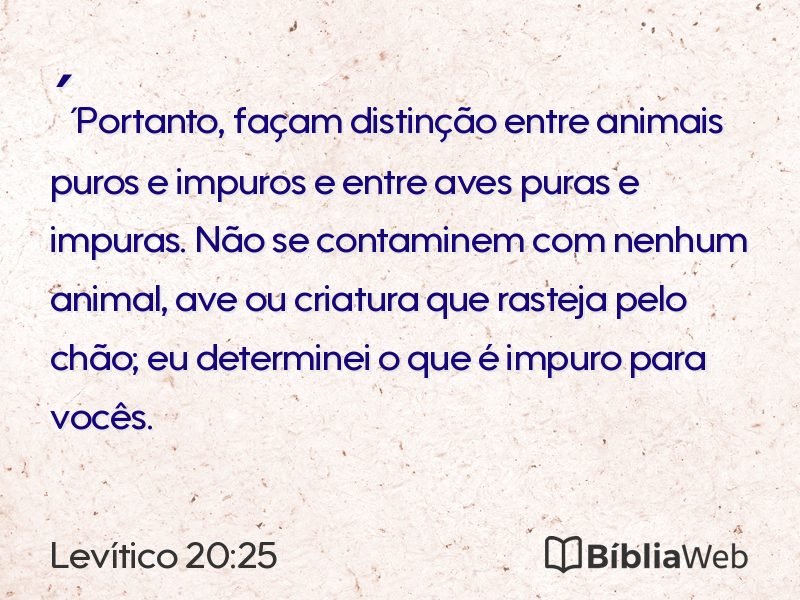 Levítico 20:25 em imagem para compartilhar