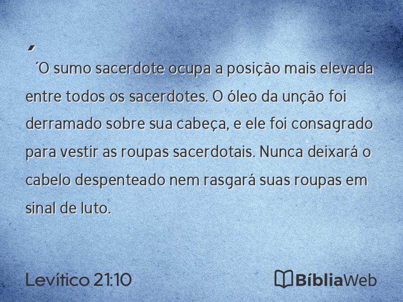 Levítico 21:10 em imagem para compartilhar