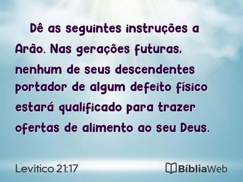 Levítico 21:17 em imagem para compartilhar