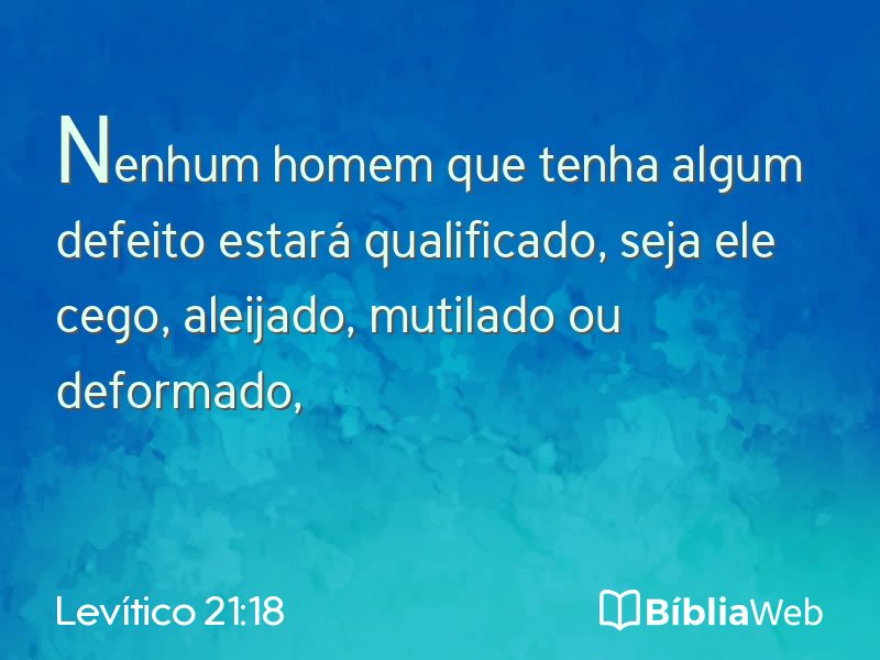 Levítico 21:18 em imagem para compartilhar