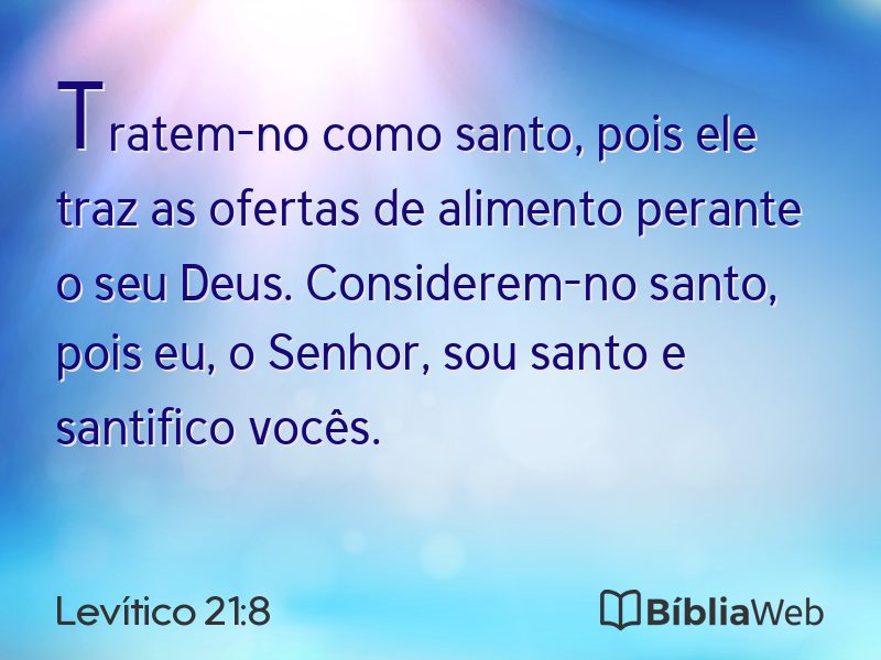 Levítico 21:8 em imagem para compartilhar