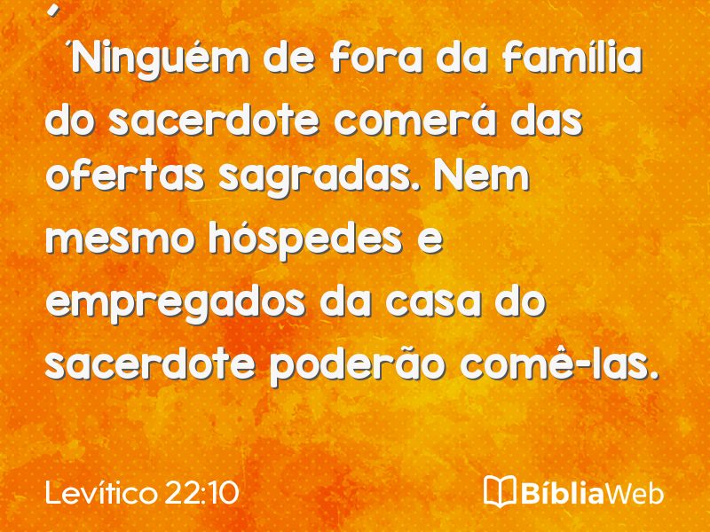 Levítico 22:10 em imagem para compartilhar