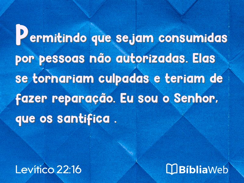 Levítico 22:16 em imagem para compartilhar