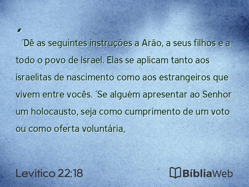 Levítico 22:18 em imagem para compartilhar