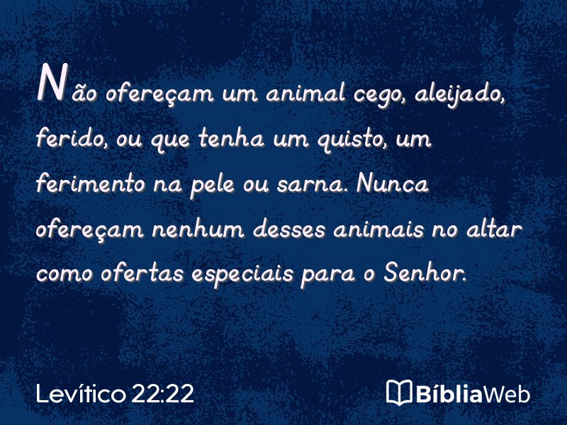 Levítico 22:22 em imagem para compartilhar