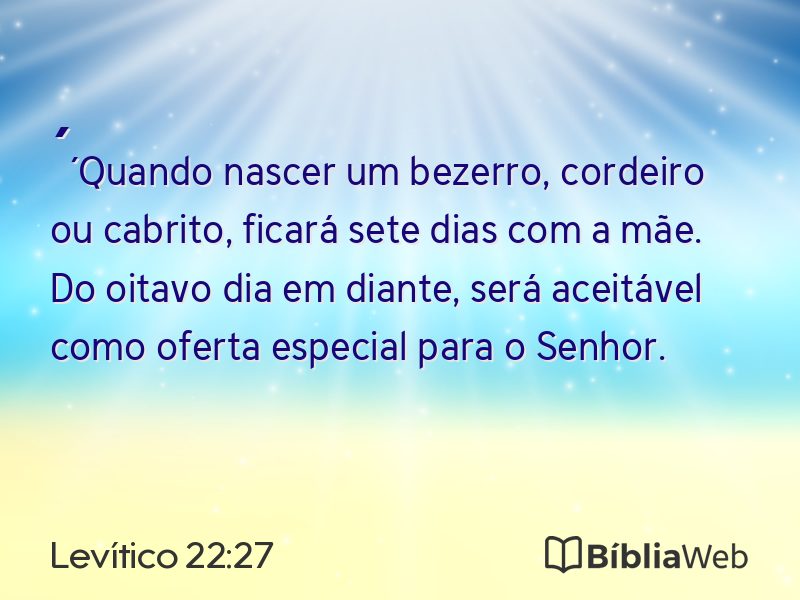 Levítico 22:27 em imagem para compartilhar
