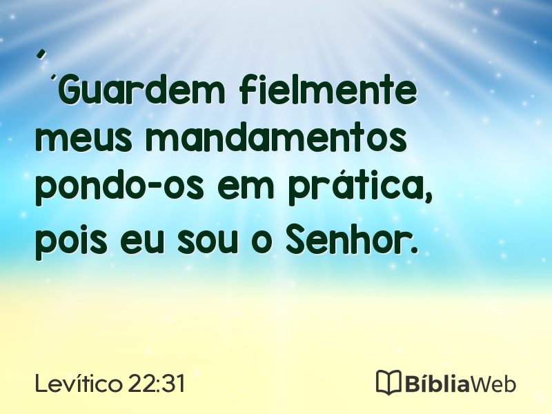 Levítico 22:31 em imagem para compartilhar