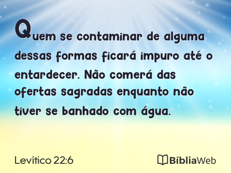Levítico 22:6 em imagem para compartilhar