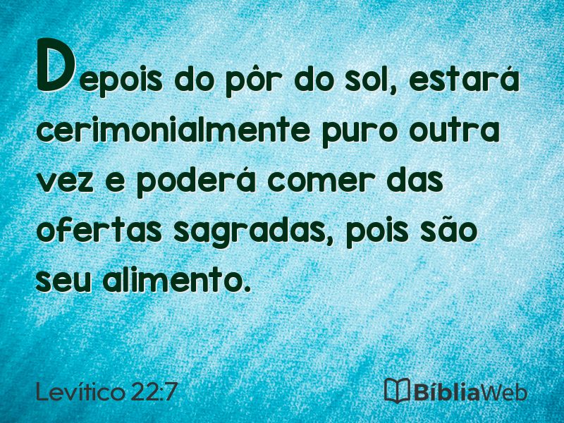 Levítico 22:7 em imagem para compartilhar