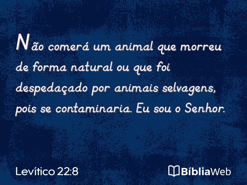 Levítico 22:8 em imagem para compartilhar
