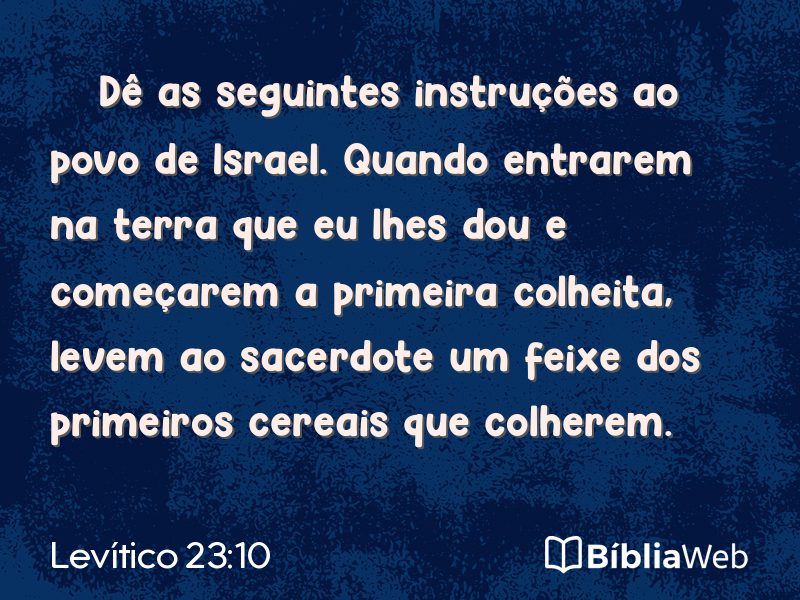 Levítico 23:10 em imagem para compartilhar