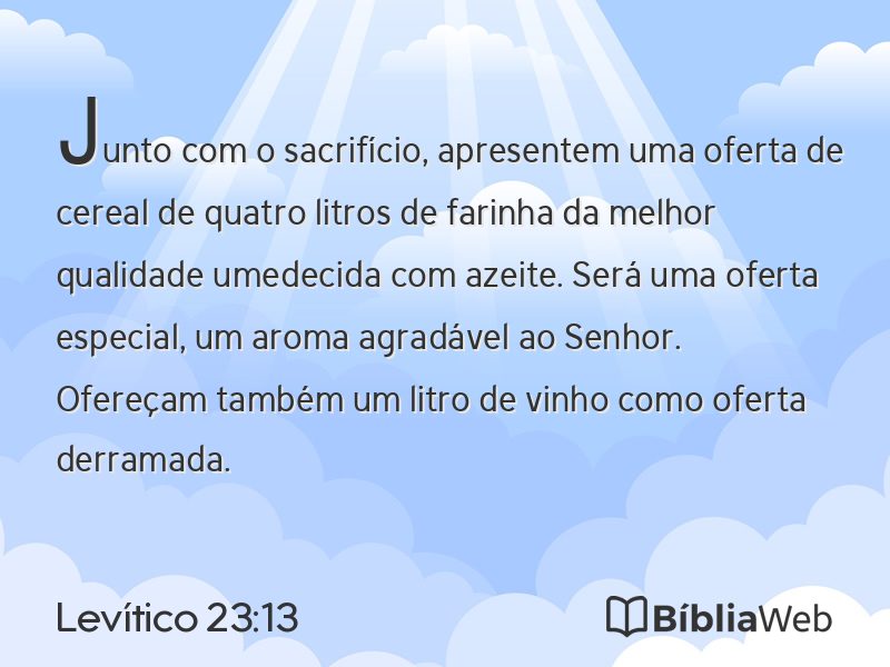Levítico 23:13 em imagem para compartilhar