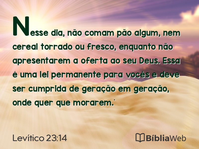 Levítico 23:14 em imagem para compartilhar
