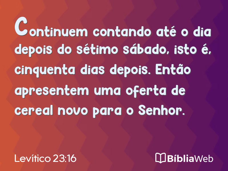 Levítico 23:16 em imagem para compartilhar