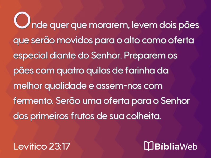 Levítico 23:17 em imagem para compartilhar