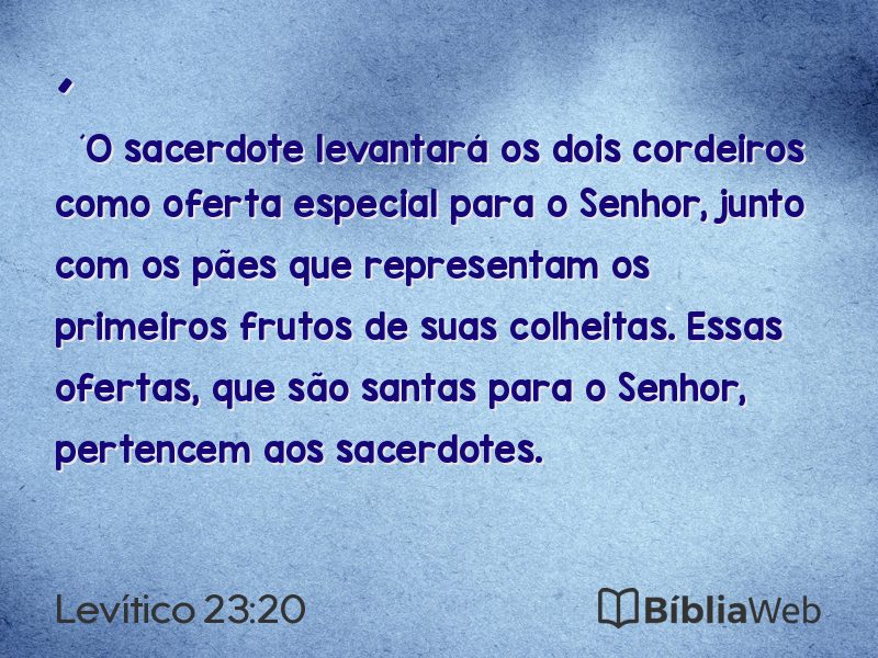 Levítico 23:20 em imagem para compartilhar