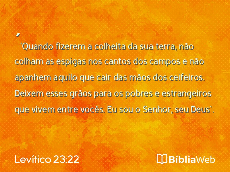 Levítico 23:22 em imagem para compartilhar