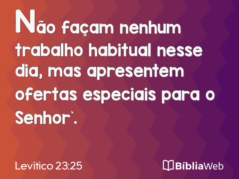 Levítico 23:25 em imagem para compartilhar