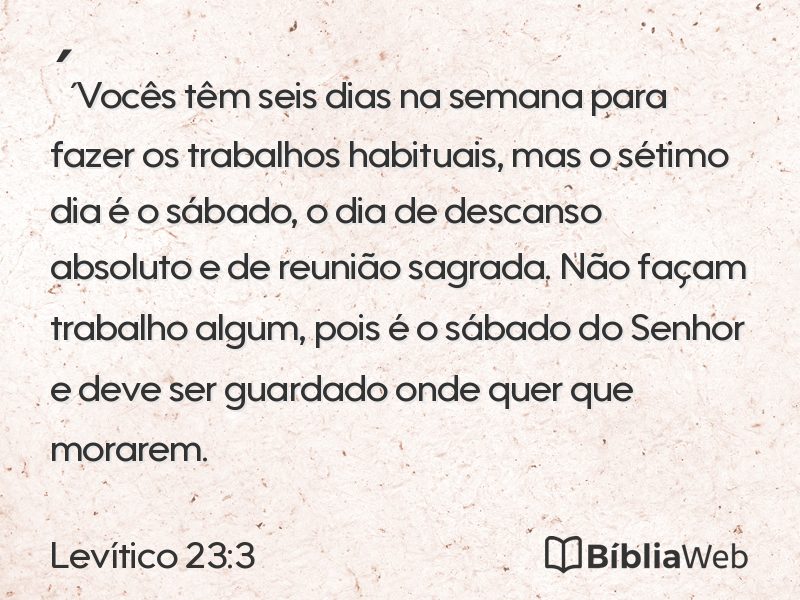 Levítico 23:3 em imagem para compartilhar