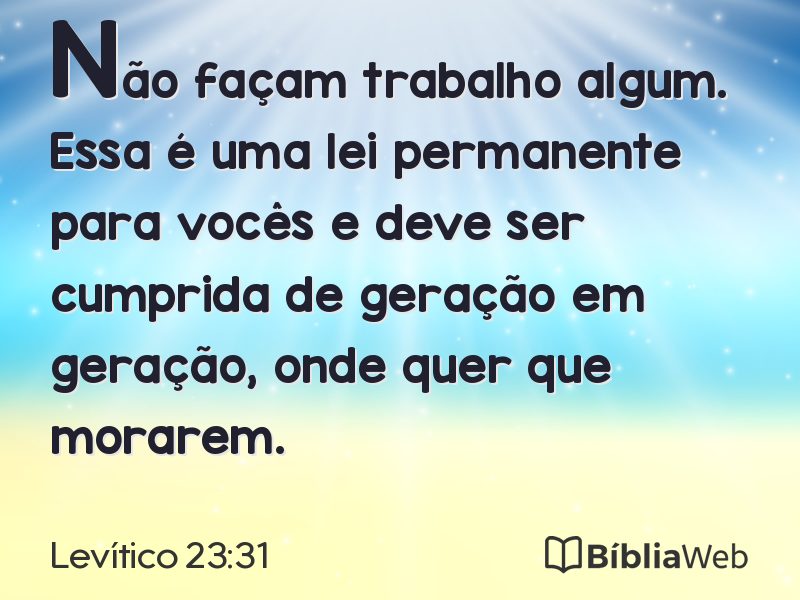 Levítico 23:31 em imagem para compartilhar