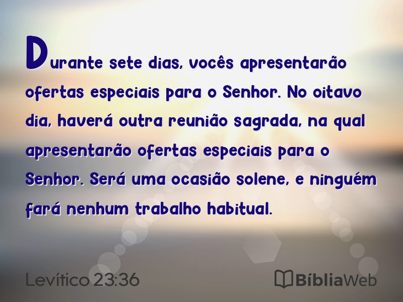 Levítico 23:36 em imagem para compartilhar