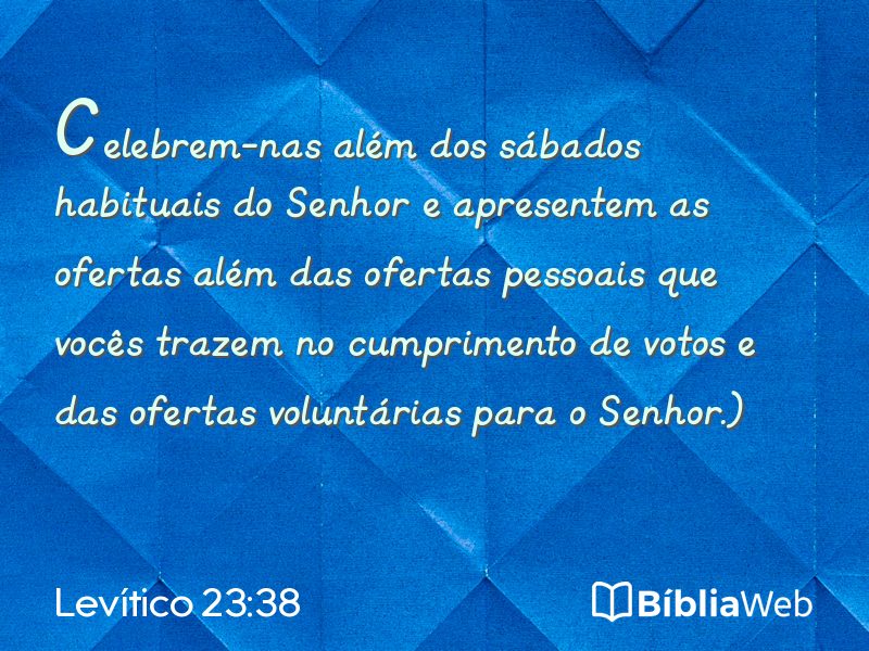 Levítico 23:38 em imagem para compartilhar