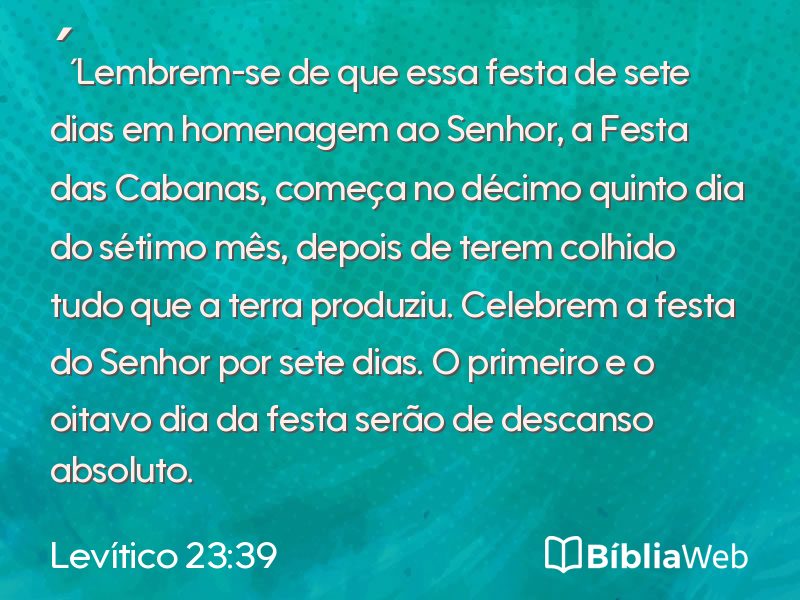 Levítico 23:39 em imagem para compartilhar
