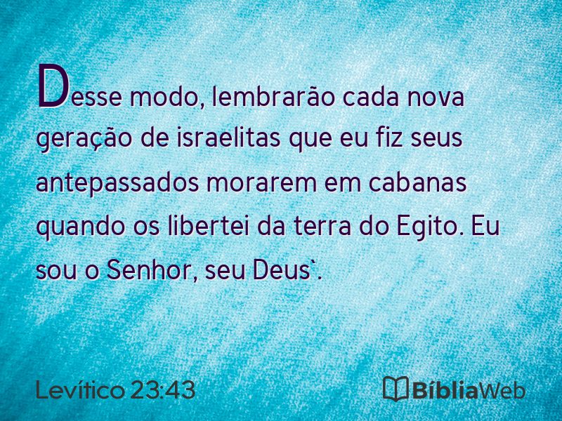 Levítico 23:43 em imagem para compartilhar