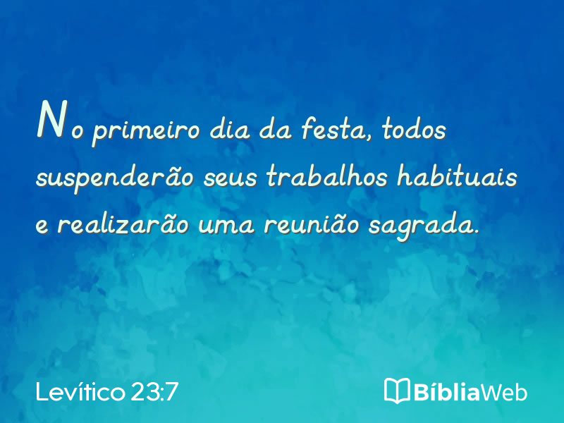 Levítico 23:7 em imagem para compartilhar