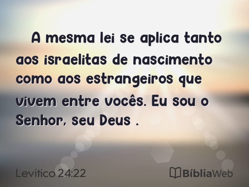 Levítico 24:22 em imagem para compartilhar