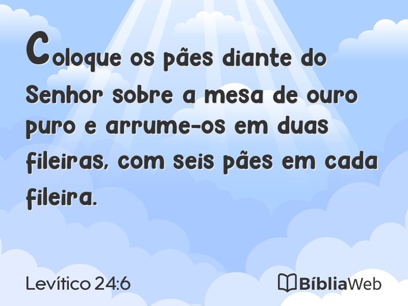 Levítico 24:6 em imagem para compartilhar