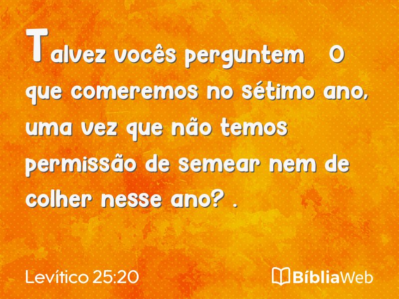 Levítico 25:20 em imagem para compartilhar