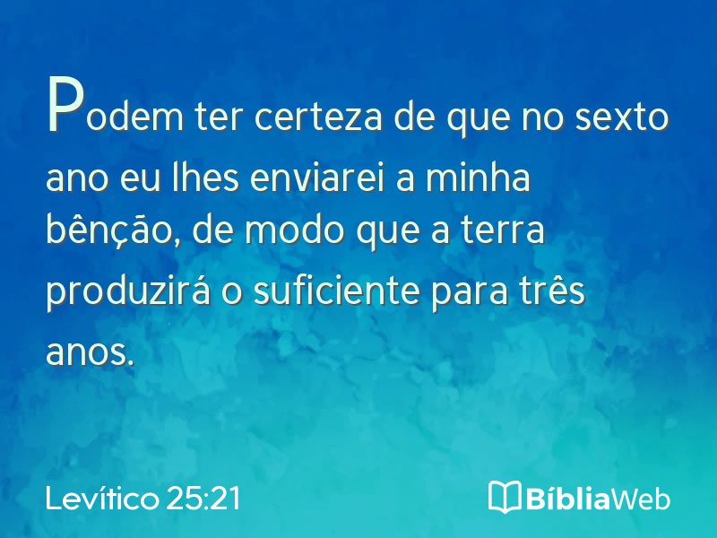 Levítico 25:21 em imagem para compartilhar