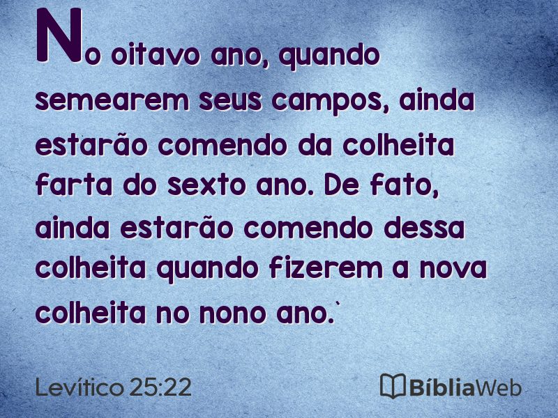 Levítico 25:22 em imagem para compartilhar