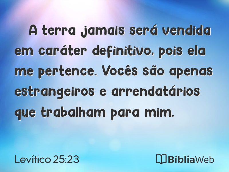 Levítico 25:23 em imagem para compartilhar