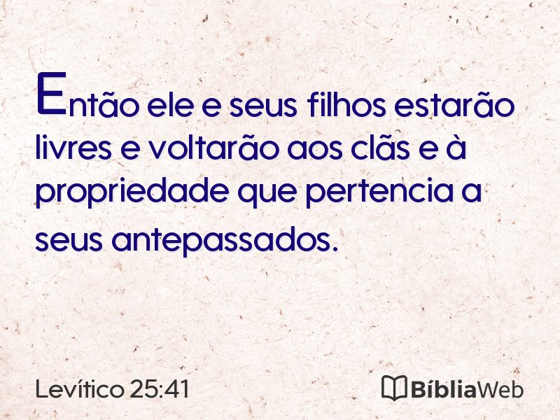 Levítico 25:41 em imagem para compartilhar