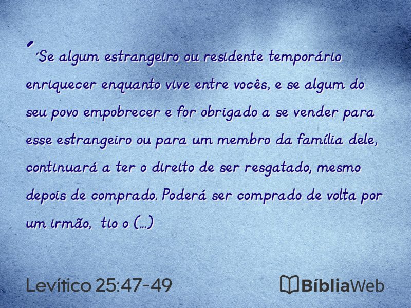 Levítico 25:47-49 em imagem para compartilhar