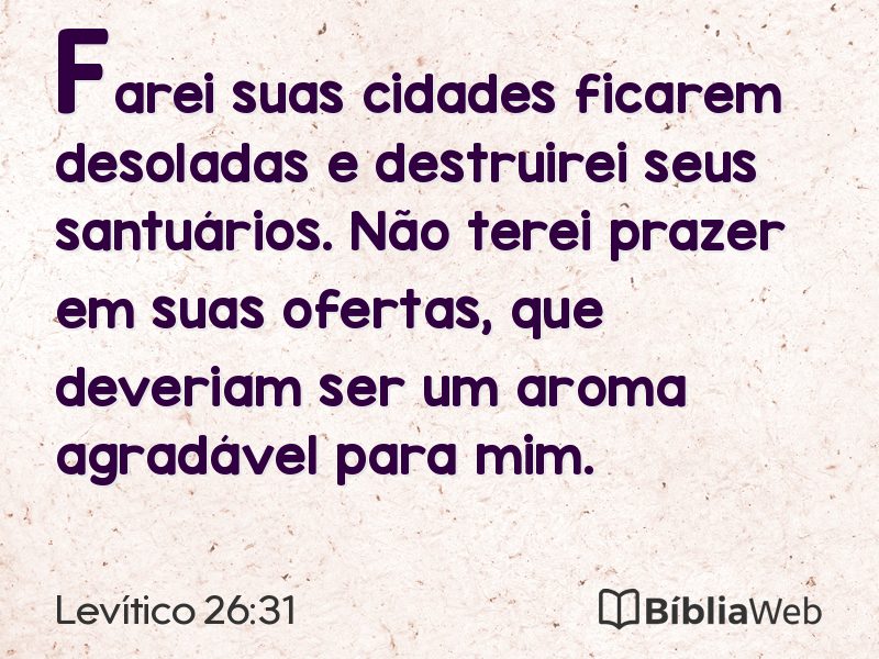 Levítico 26:31 em imagem para compartilhar
