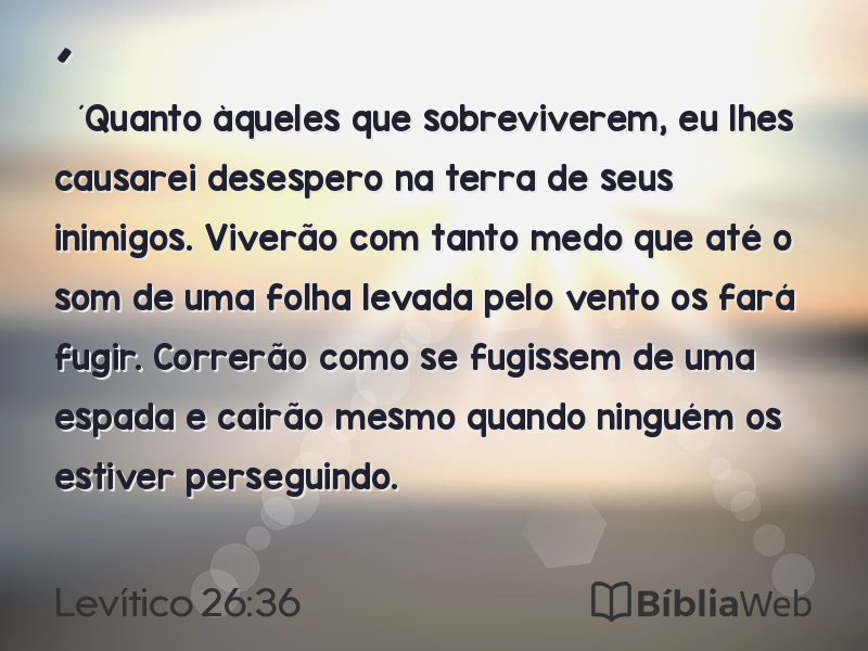 Levítico 26:36 em imagem para compartilhar