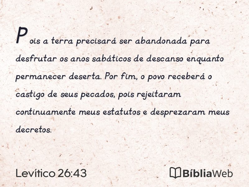 Levítico 26:43 em imagem para compartilhar