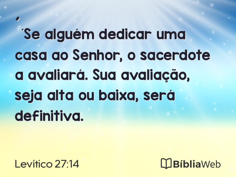 Levítico 27:14 em imagem para compartilhar