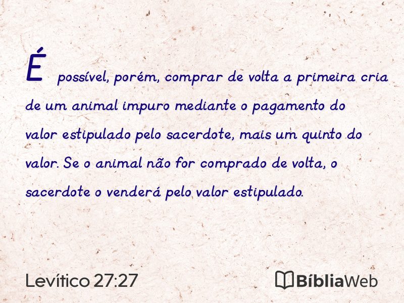 Levítico 27:27 em imagem para compartilhar