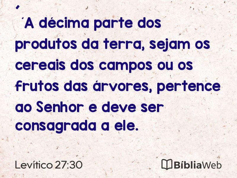 Levítico 27:30 em imagem para compartilhar