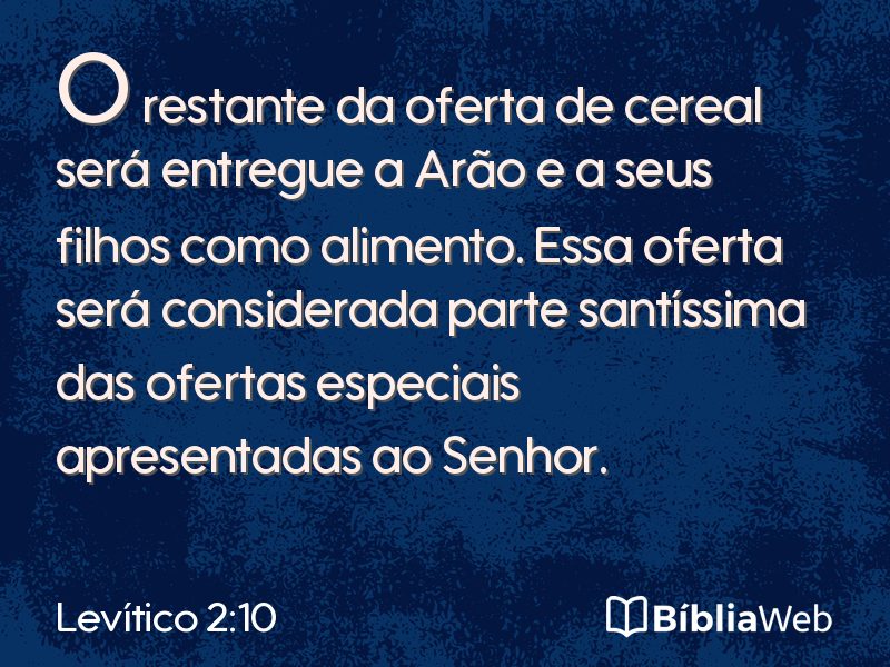 Levítico 2:10 em imagem para compartilhar