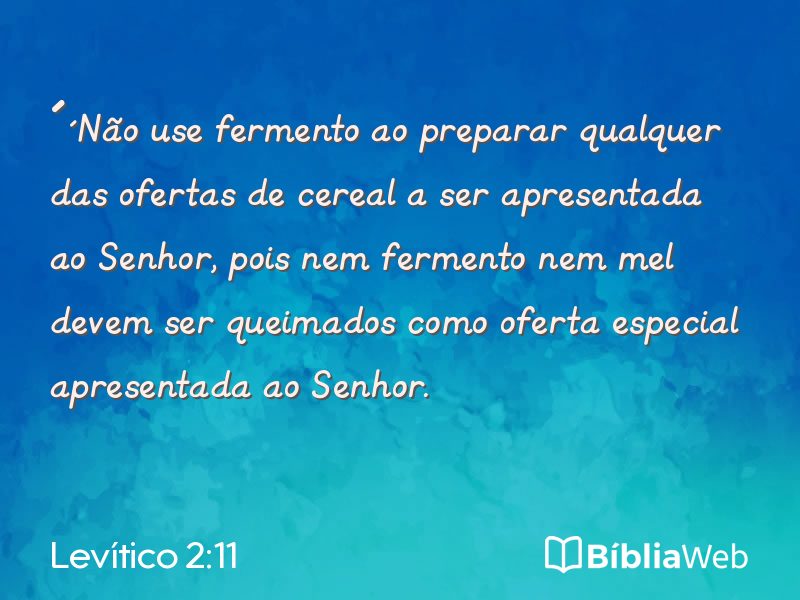 Levítico 2:11 em imagem para compartilhar