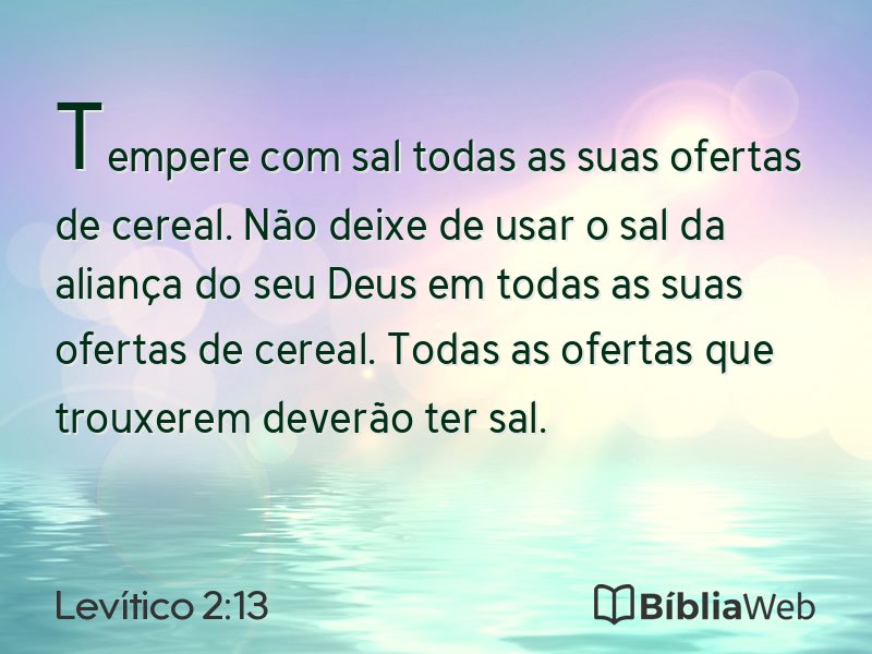 Levítico 2:13 em imagem para compartilhar